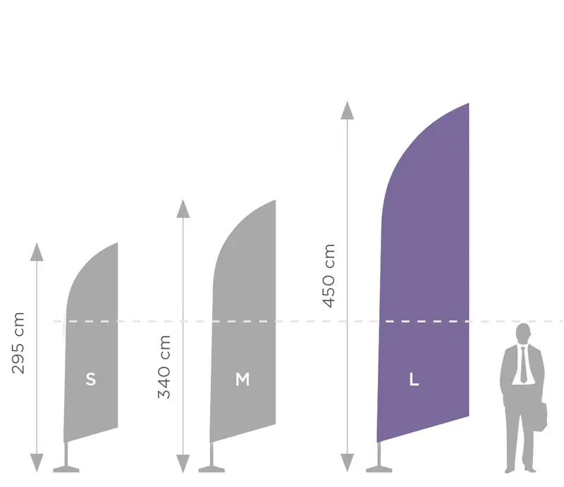 Beachflag Tropfenform-Rohrmast L 4,50 m mit Transporttasche