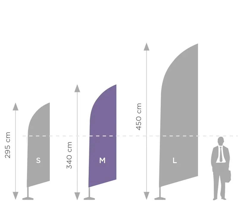 Beachflag Tropfenform-Rohrmast M 3,40 m mit Transporttasche