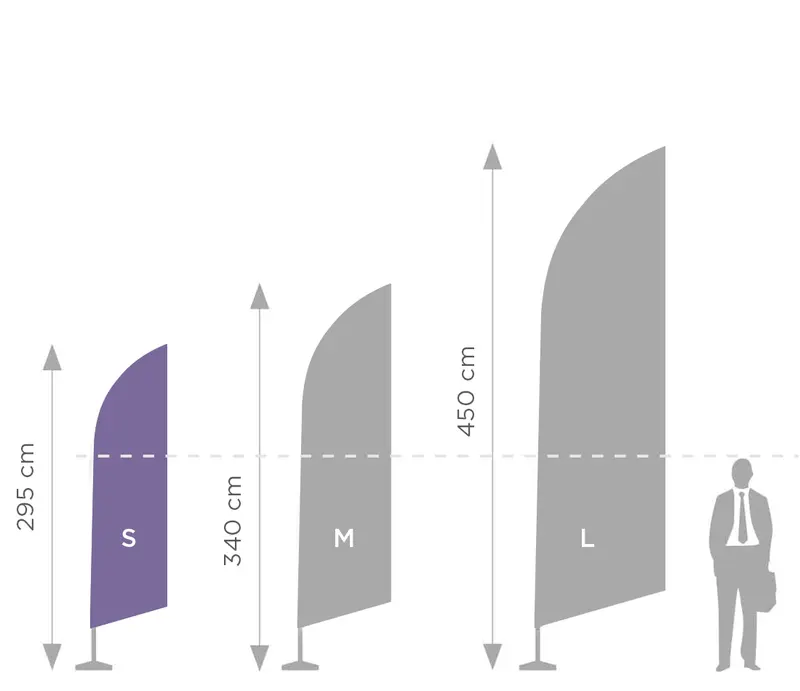Beachflag Tropfenform-Rohrmast S 2,95 m mit Transporttasche