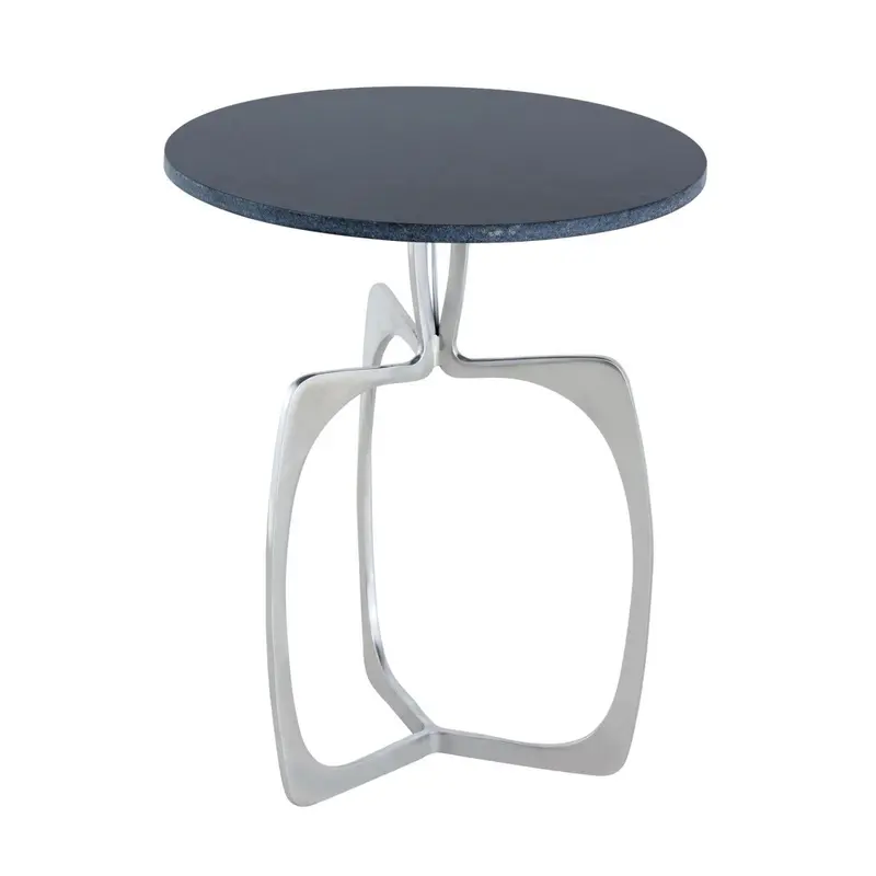 Beistelltisch – Aluminium Gestell, Marmorplatte, Silber Finish - Sohoo | MVG Voglrieder