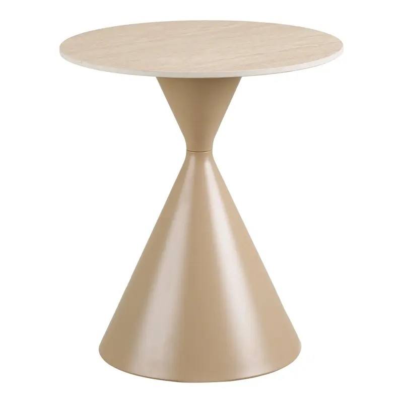 Beistelltisch Annecy Ø50cm in Travertin-Optik - Beige