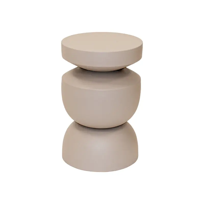Beistelltisch – Beige Farbe, Geriffeltes Design, Skulpturale Form - Cis | Kick Collection