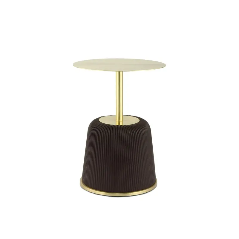 Beistelltisch – Braun Farbe, Eisen PU Material, Samt Optik, 55 cm - Jokai 325 | Kayoom