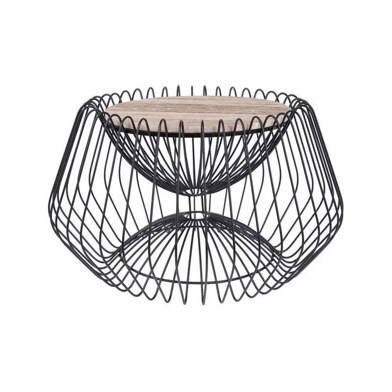 Beistelltisch – Braun Farbe, Marmor Material, Luxus Drahtgeflecht Design - Malibu 325 | Kayoom