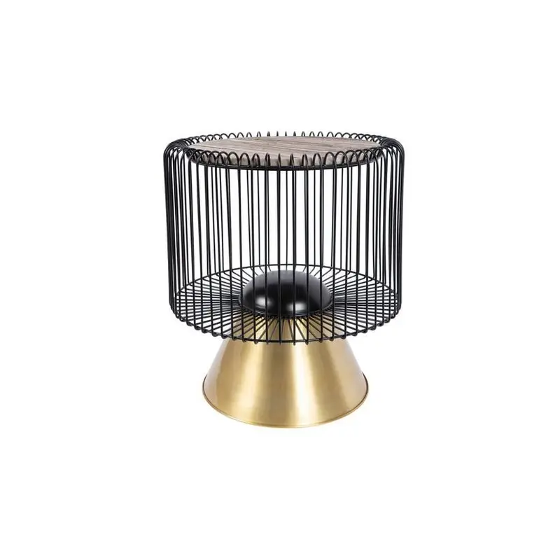 Beistelltisch – Braun Farbe, Marmor Material, Modernes Drahtgestell Design - Malibu 125 | Kayoom