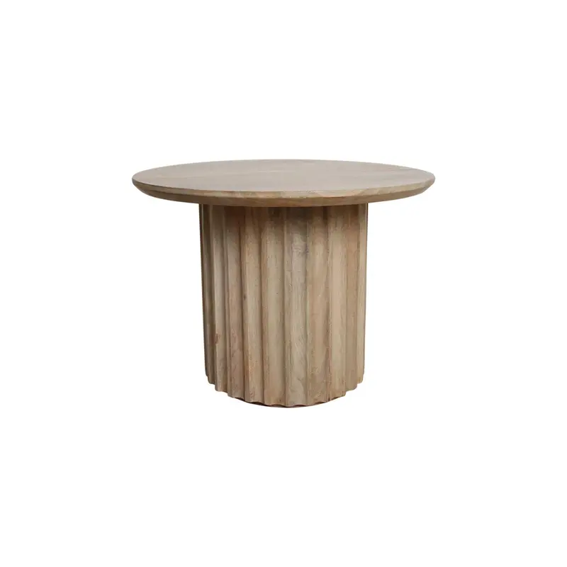 Beistelltisch Bullnose aus Mangoholz Ø55cm - Beige