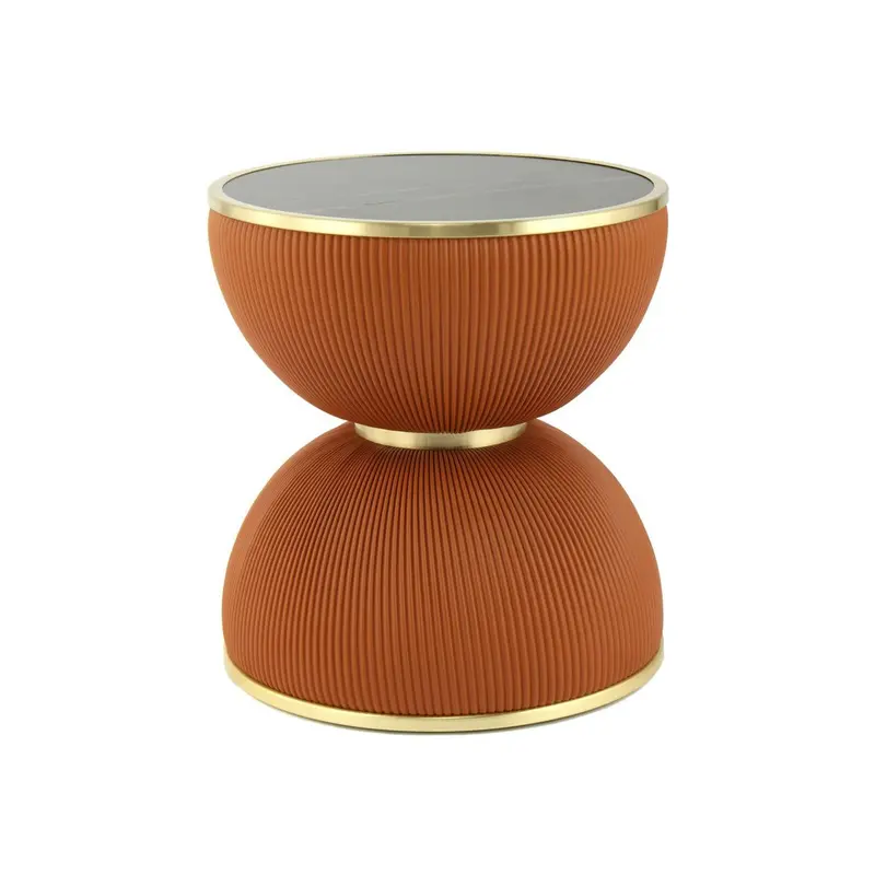 Beistelltisch – Cognac Farbe, gesinterter Stein Material, Pflegeleichtes Design, 51 cm - Jokai 225 | Kayoom