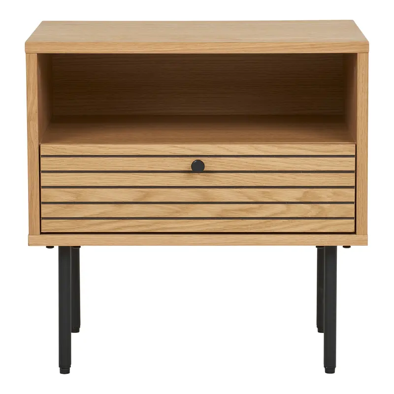 Beistelltisch – Eichenfurnier, Integrierte Schublade, 50 cm Höhe - Kyoto | House Nordic