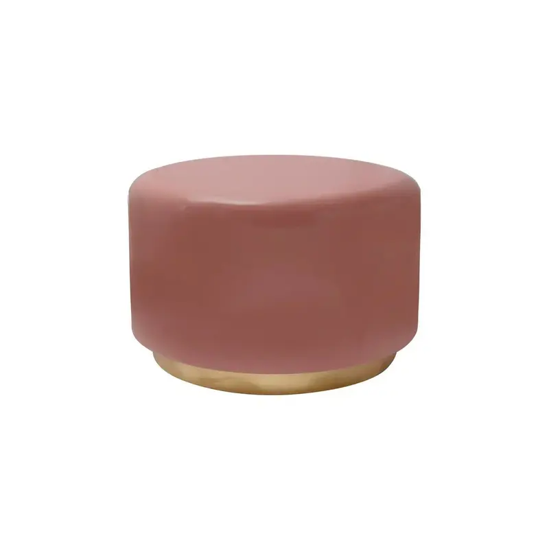 Beistelltisch – Eisenkonstruktion, Zylindrische Form, Rosa Oberfläche - Art Deco 275 | Kayoom