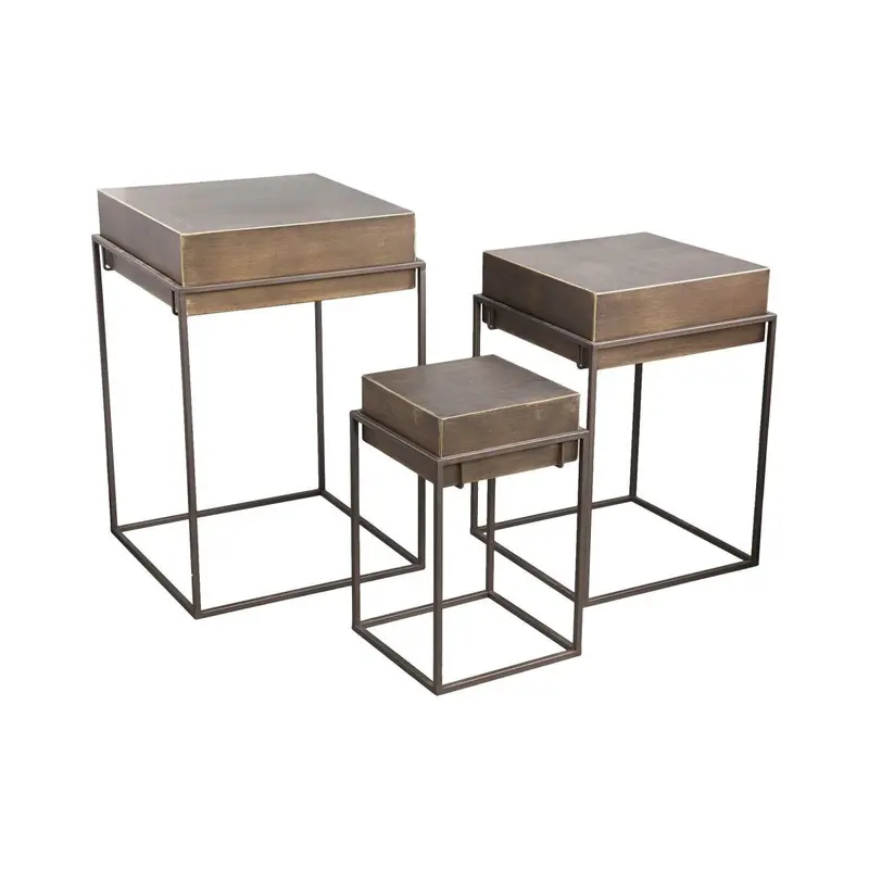 Beistelltisch – Eisenmaterial, Strukturiertes Metalldesign, Schlankes Gestell – Maddic | PTMD