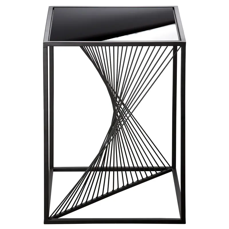Beistelltisch – Glas Material, Metall Gestell, Quadratische Form - Ray | Gilde