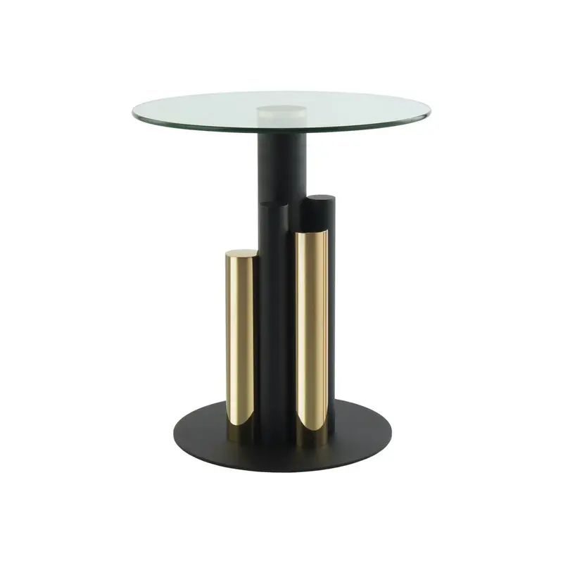 Beistelltisch – Gold Farbe, Edelstahl Aluminium Eisen Glas Material, Luxus Design, 52 cm - Ontario 225 | Kayoom