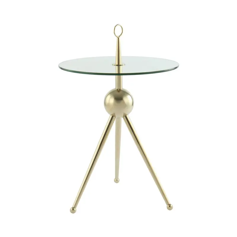 Beistelltisch – Gold Farbe, Edelstahl Glas Material, Luxus Design, 52 cm - Ontario 325 | Kayoom
