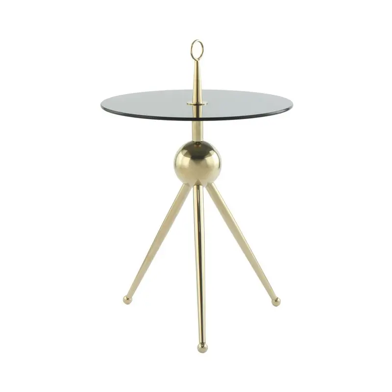 Beistelltisch – Gold Farbe, Edelstahl Glas Material, Luxus Design, 52 cm - Ontario 325 | Kayoom