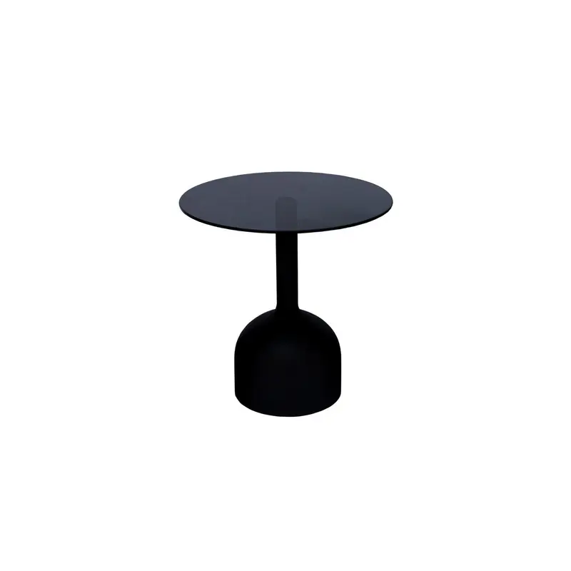 Beistelltisch Isa mit Glasplatte Ø55cm - Schwarz