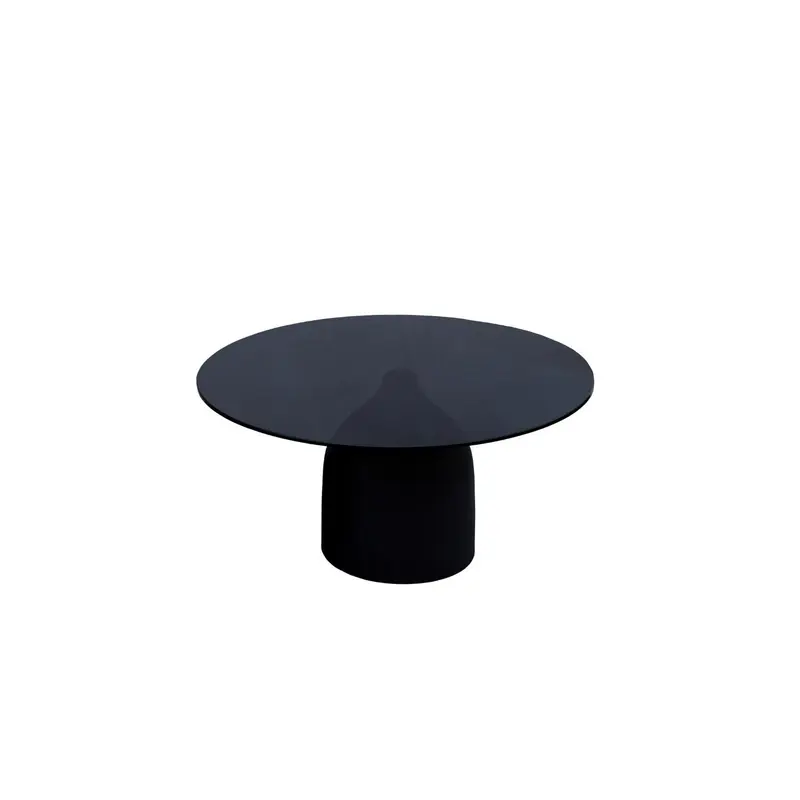 Beistelltisch Isa mit Glasplatte Ø70cm - Schwarz