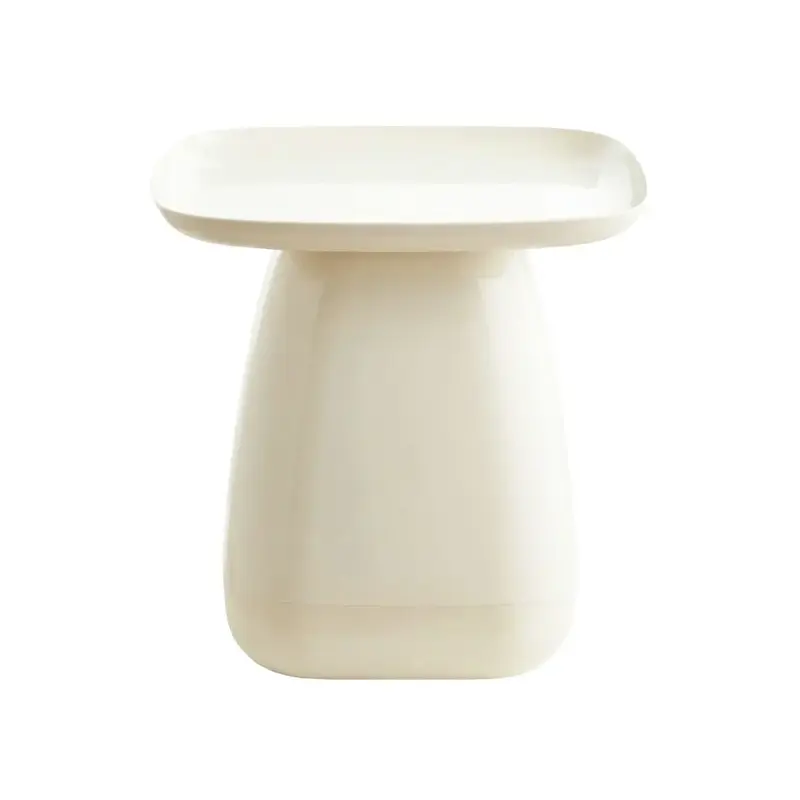 Beistelltisch – Kunststoff Material, Rundes Design, Elfenbein Farbe - Nima | Kick Collection