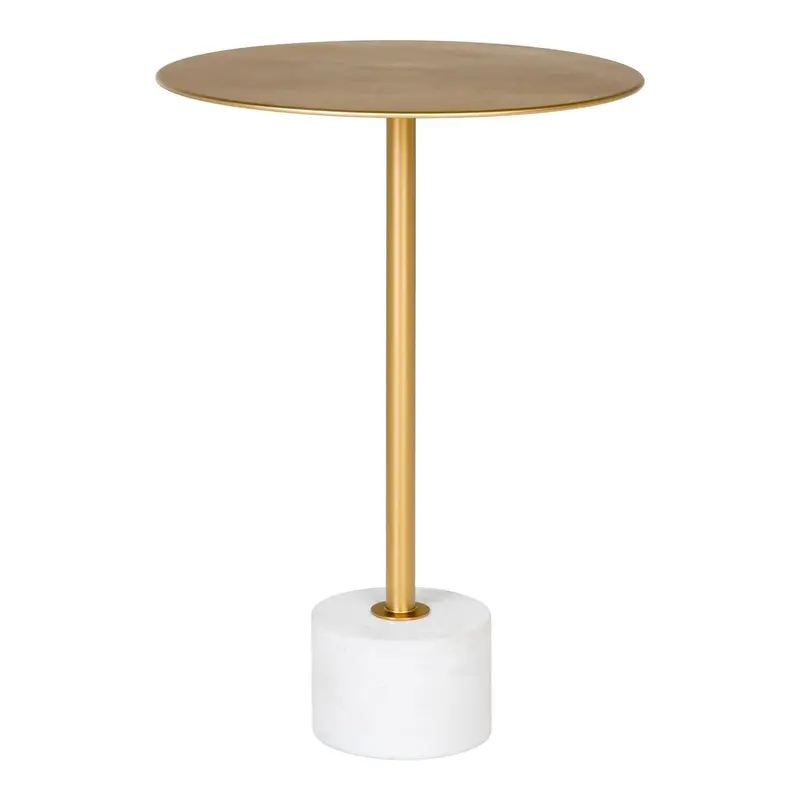 Beistelltisch Lecco Ø41cm - Gold/Weiß