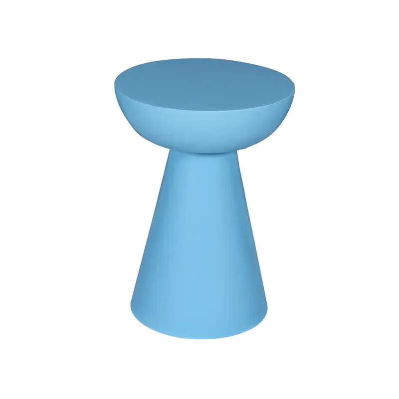 Beistelltisch - Mangoholz Blau, Rund Form, Massiv Holz – Owen | Starfurn