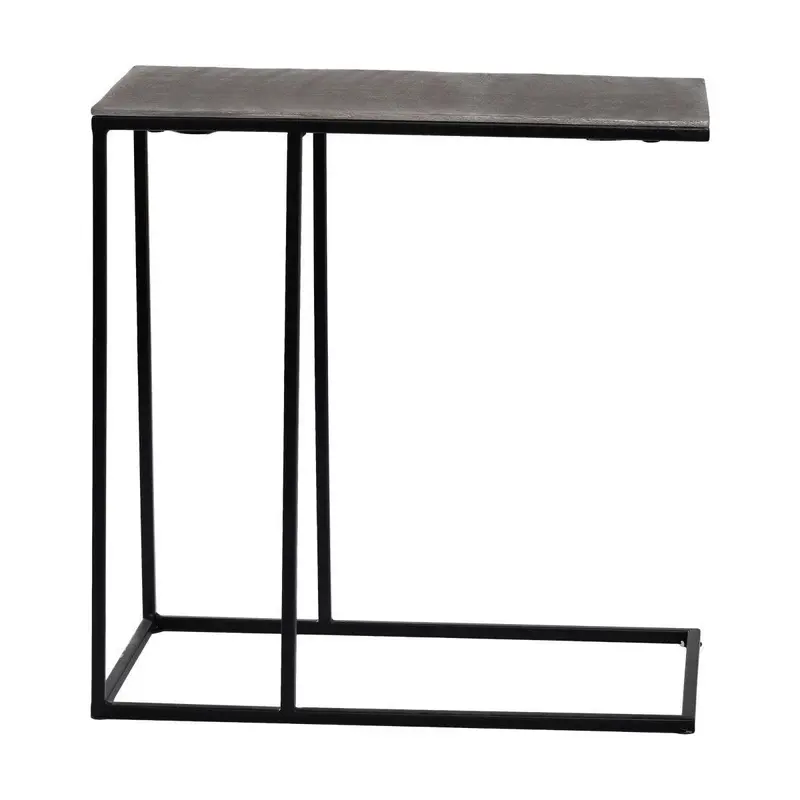 Beistelltisch – Mattschwarzes Aluminium, C-Form, Minimalistisches Design - Tristan | PTMD