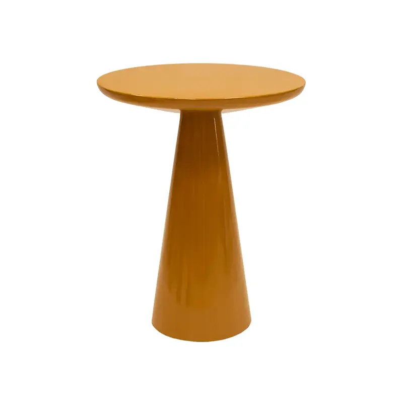 Beistelltisch – Metall Material, Glänzende Oberfläche, Ockergelbe Farbe - Lea | Kick Collection