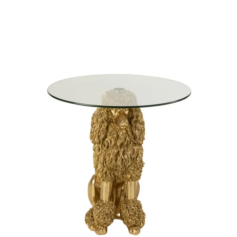 Beistelltisch Pudel aus Polyresin Ø60cm - Gold