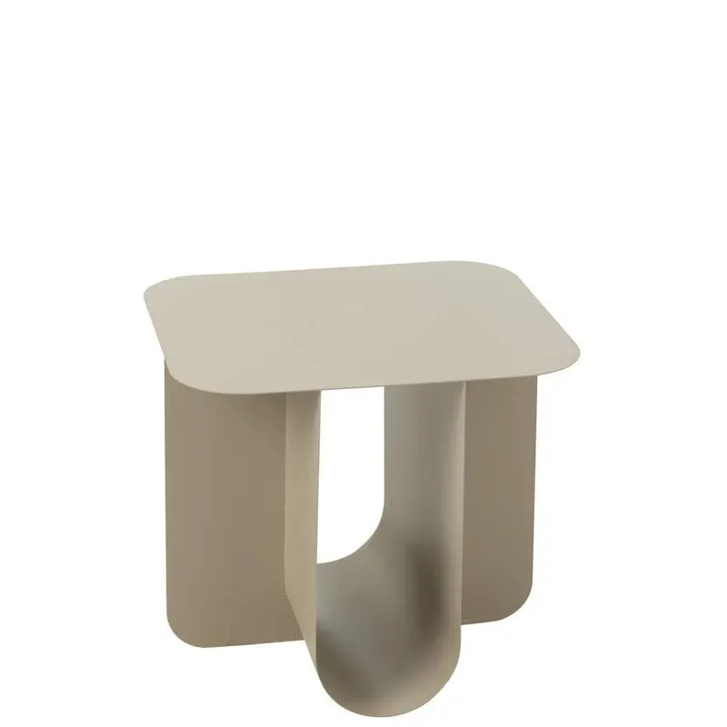 Beistelltisch Quadrat aus Metall - Beige