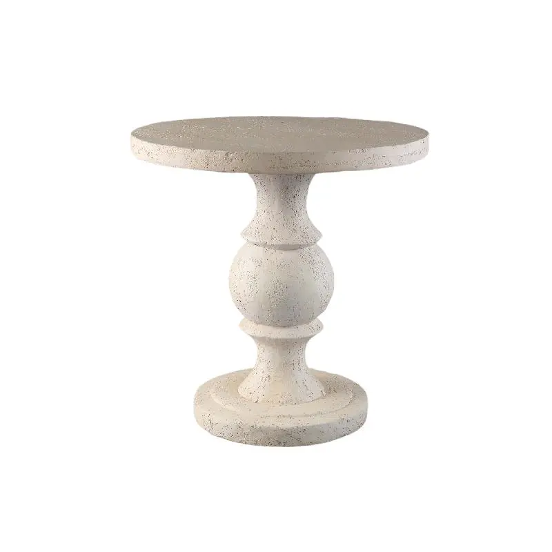 Beistelltisch rund, klassisches Design, cremefarbenes Finish – Muza | PTMD
