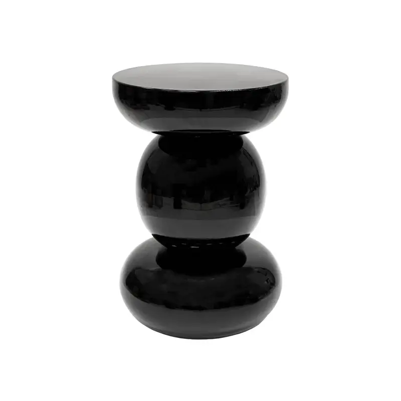 Beistelltisch – Schwarze Farbe, Geriffeltes Design, Runde Form - Cato | Kick Collection