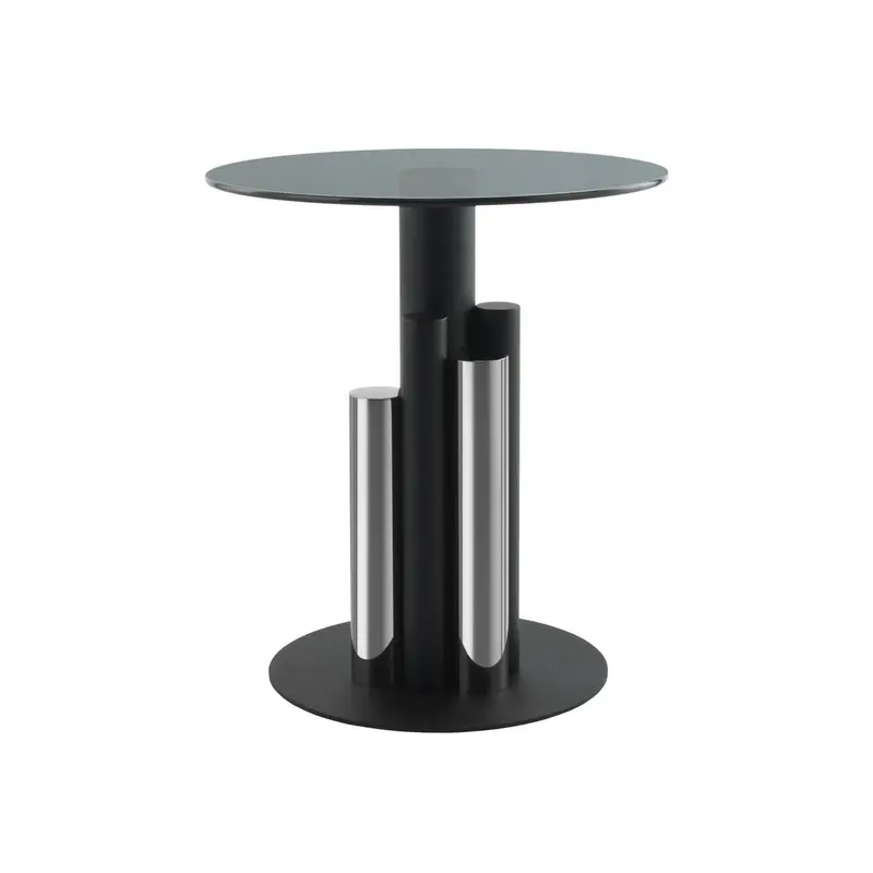 Beistelltisch – Silber Farbe, Edelstahl Aluminium Eisen Glas Material, Luxus Design, 52 cm - Ontario 225 | Kayoom