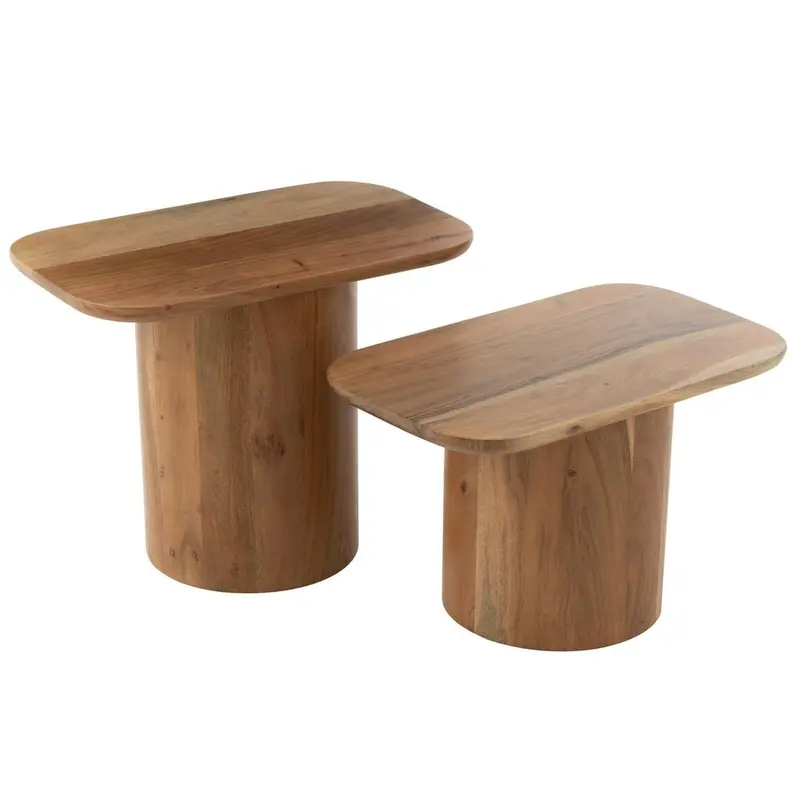 Beistelltische aus Akazienholz, 2er-Set - Natur