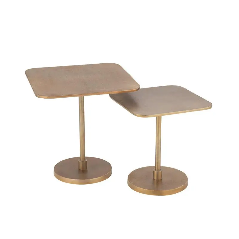 Beistelltische aus Aluminium, 2er-Set - Gold