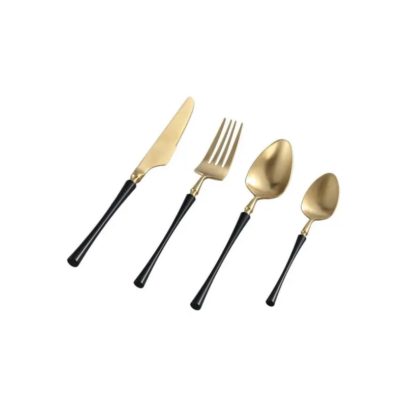 Besteck – Eisen und Stahl, Goldfarbenes Finish, Elegantes Design – Delicious | PTMD