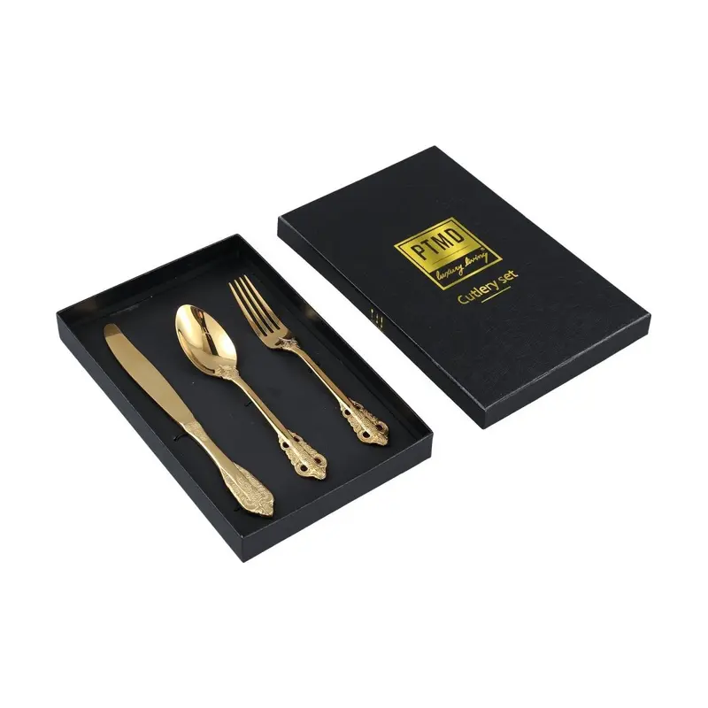Besteck – Goldfarbener Edelstahl, Titan-Finish, Elegantes Design | PTMD