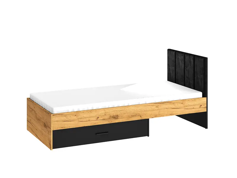Bett – COLT 10 – Modernes Polsterbett mit Velours-Kopfteil