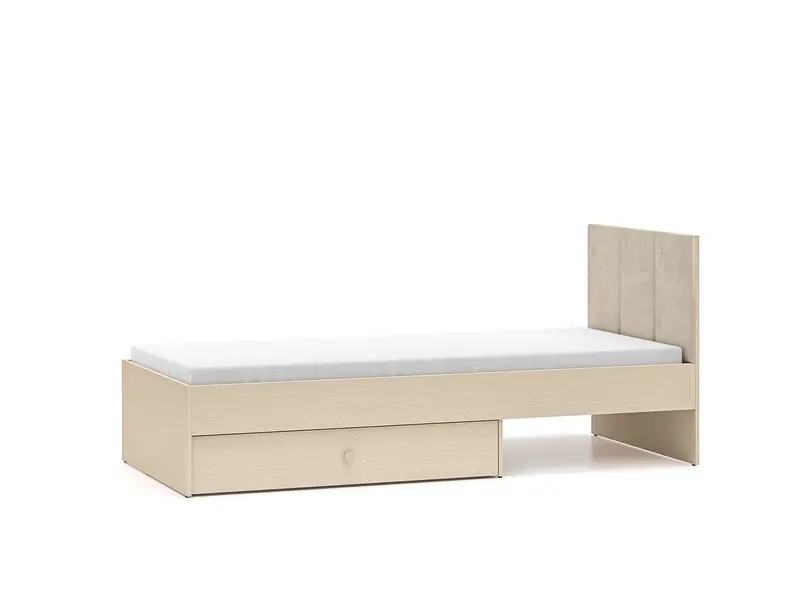 Bett – MEVEL 08 – Modernes Einzelbett mit Polsterkopfteil