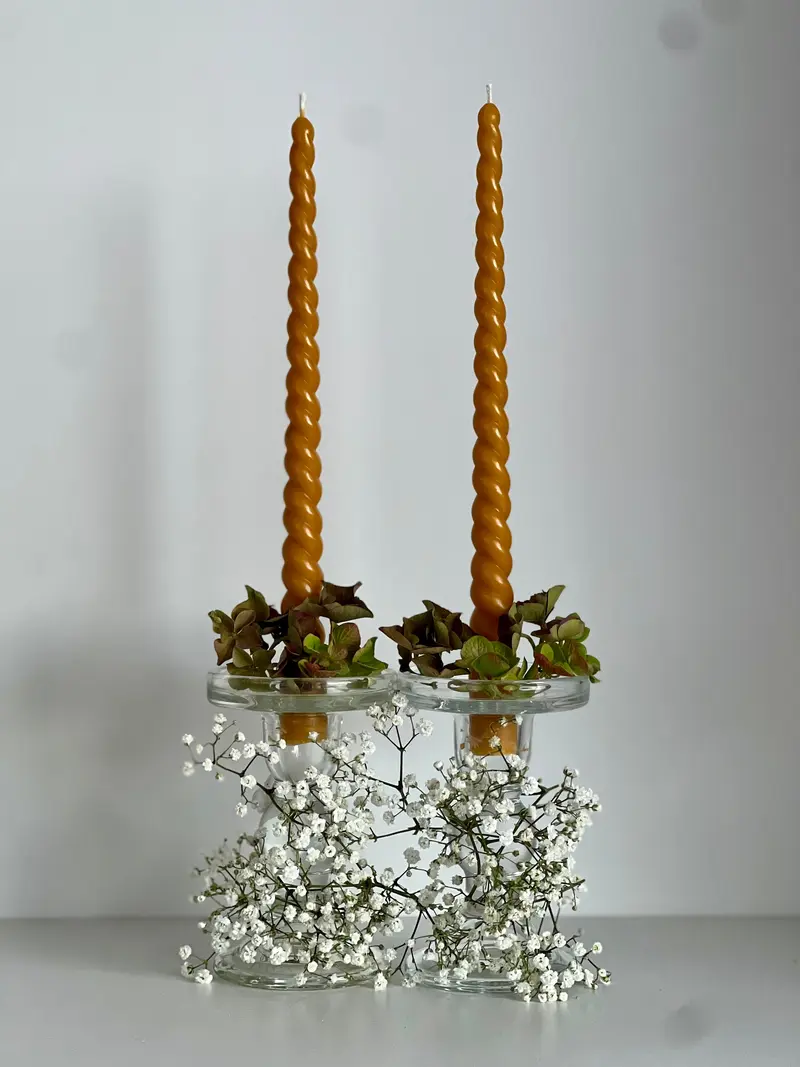 Bienenwachskerze ROM – Original Bienenwachs – Handgegossen – Für Wohnräume & Dekoration – 4x Set