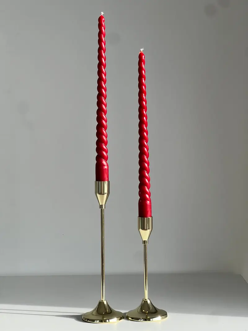 Bienenwachskerze ROM – Rot – Handgegossen – Für Wohnräume & Dekoration – 4x Set