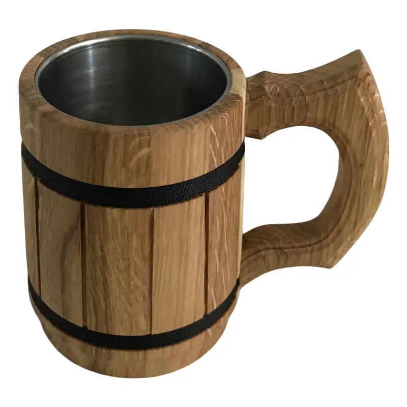 Bierkrug klein aus Holz, Nr. 009.159 Eiche geölt, 0,33 Liter