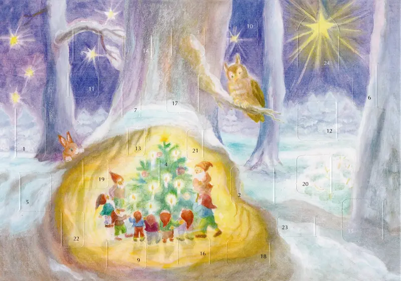 Bilder Adventskalender - Die Zwerge und der Weihnachtsbaum