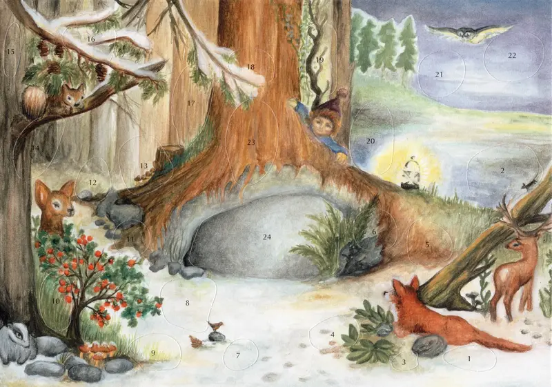 Bilder Adventskalender - Im Wald bei den Tieren