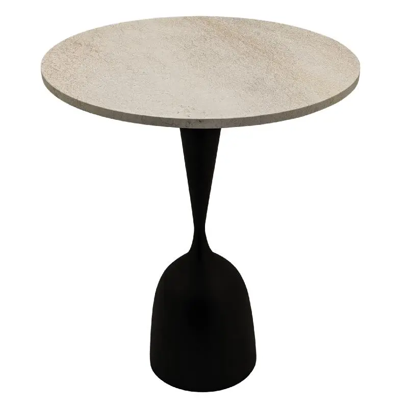 Bistrotisch – Marmor Oberfläche, Rundes Design, Cremefarbenes Finish – Patras | PTMD