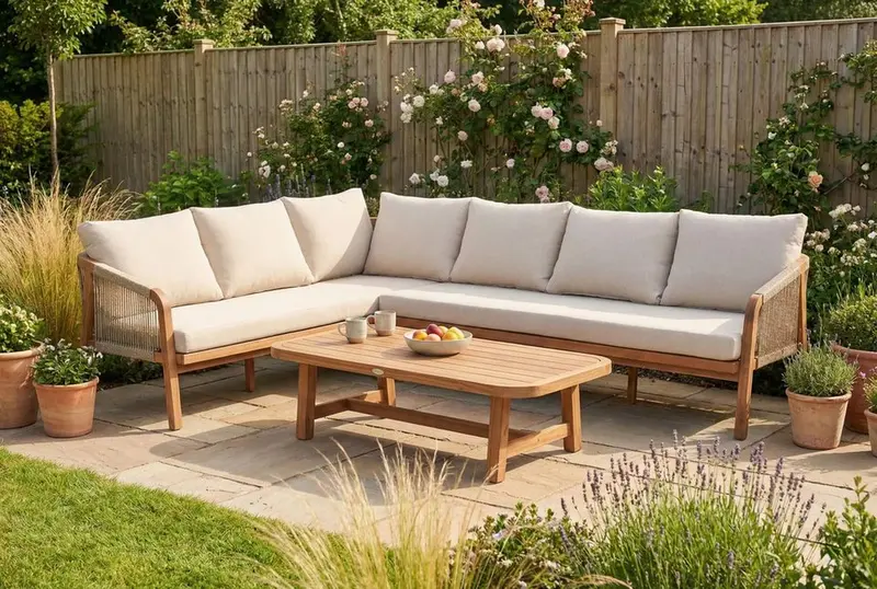 Bjorkka Gartenlounge-Set "SKALA CAFFE" Akazienholz Rope / Geflecht