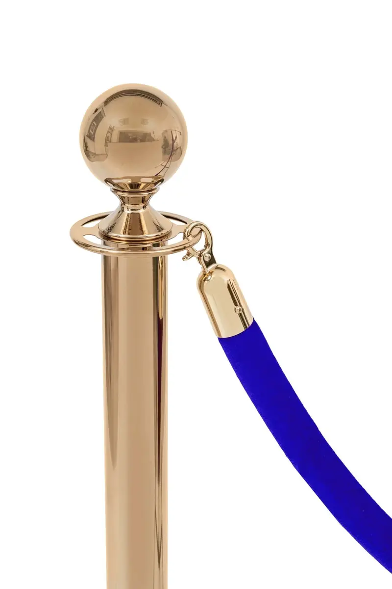Blaue Velours-Borte - goldene Schnalle