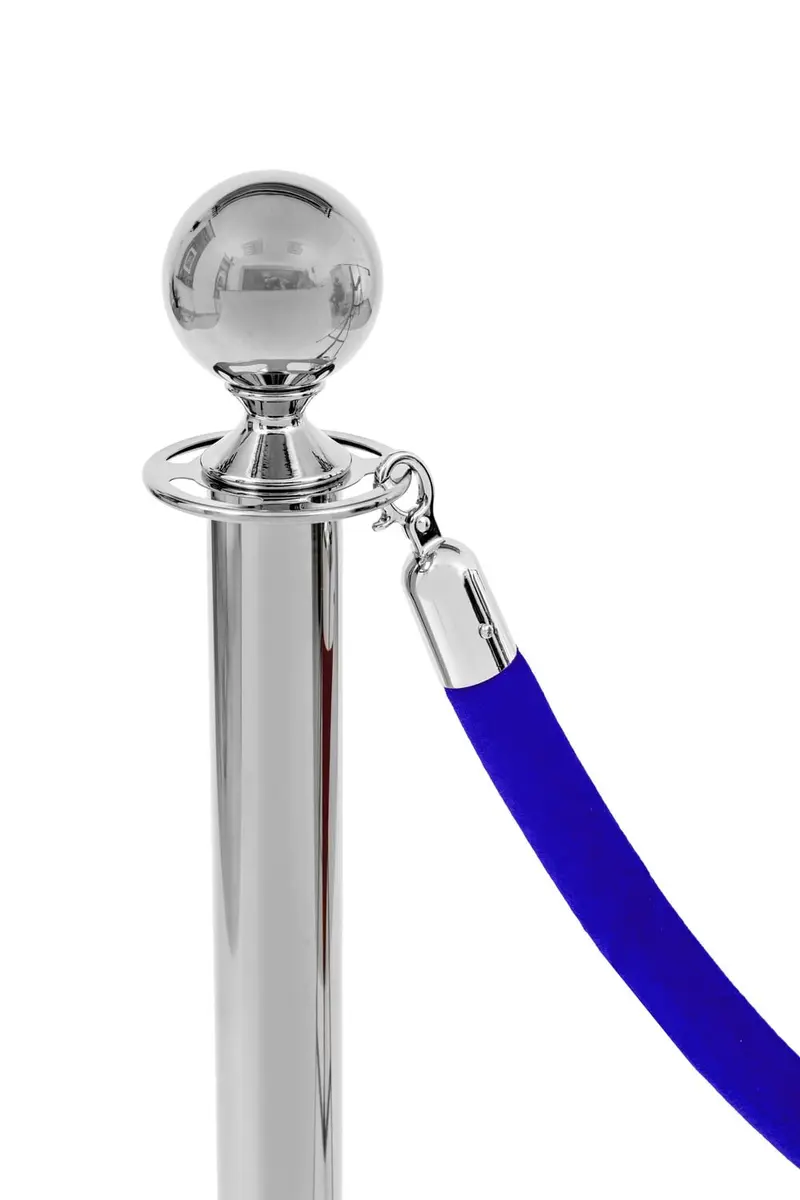 Blaue Velours-Kante - Chrom-Schnalle