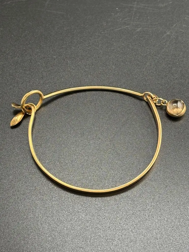 BLOSSOM-Knospen-Armreif vergoldet mit Rauchquarz