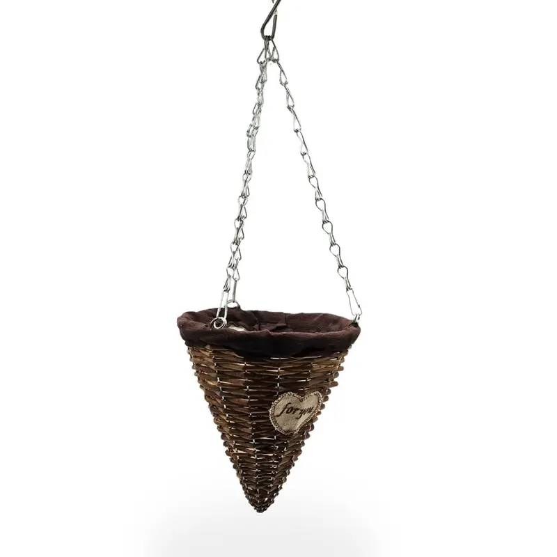 BLUMENAMPEL "CONE" | 24 cm, Weide | handgefertigtes Korbgeflecht