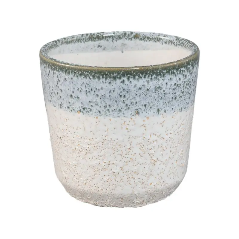 Blumentopf – Runde Form, Keramik Material, Zweifarbige Oberfläche, Petrol Oberfläche, L – Verlyn | PTMD