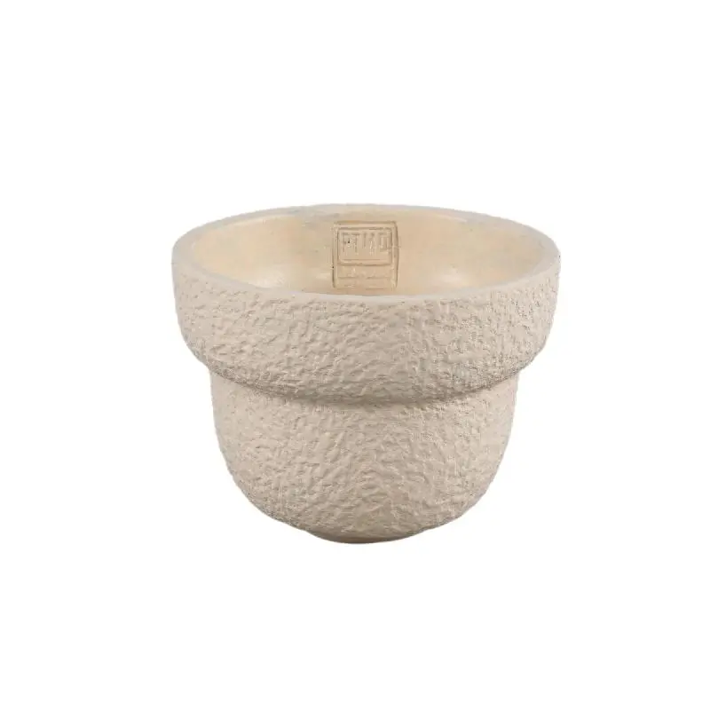 Blumentopf – Runde Form, Raue Oberfläche, Creme Farbe, M – Hillie | PTMD