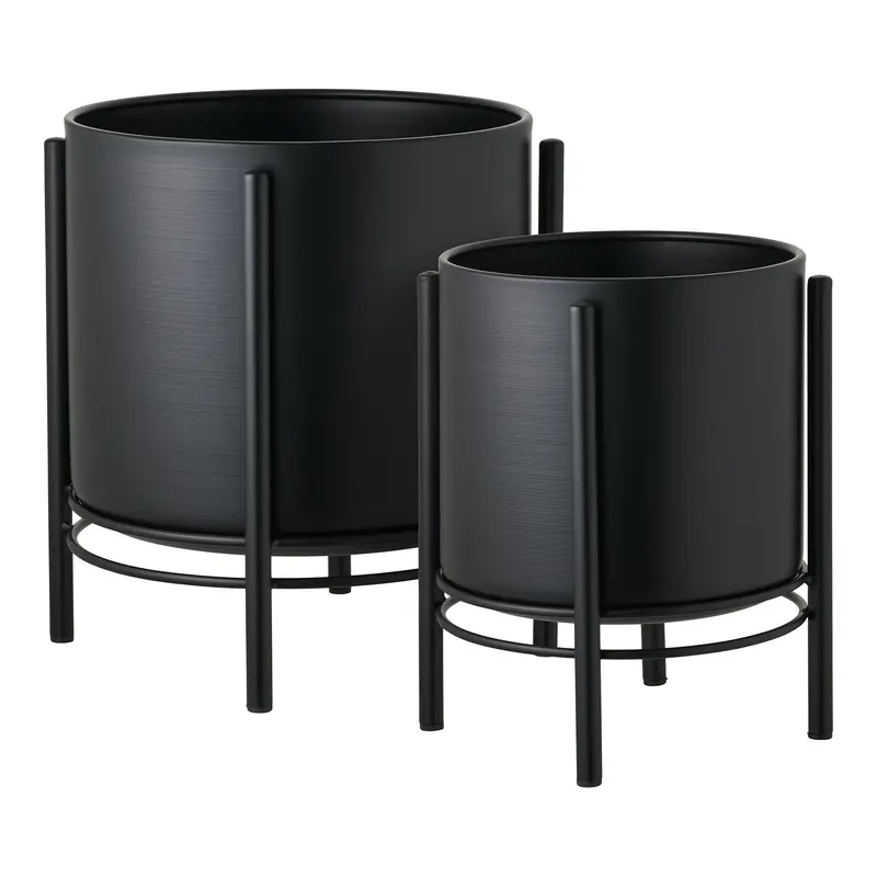 Blumentopf – Schwarz, 2er-Set, Metallgestell - Flowerpot | House Nordic